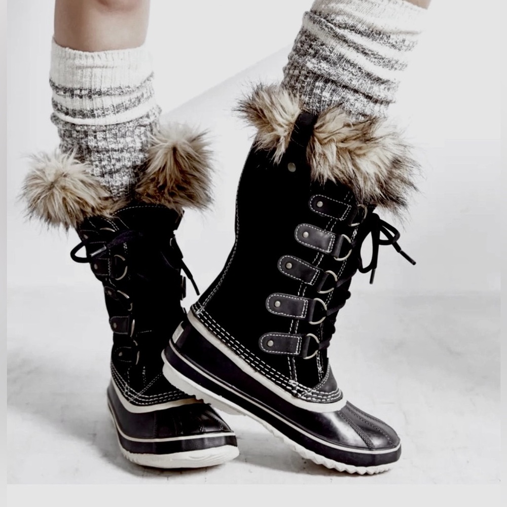 SOREL Joan of Arctic™ Waterproof Black Suede Boot Snow-Rain Boot, Size 9 - Picture 4 of 15